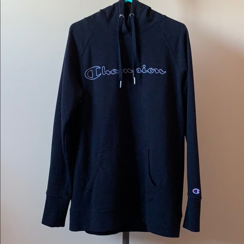 Black Oversized Champion Hoodie